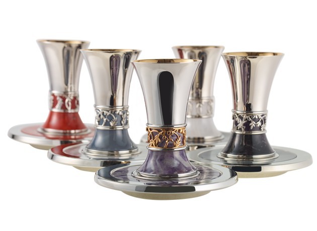 Tishrey kiddush cups set