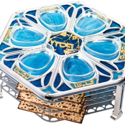Vitrage Water Flowers Seder Plate Set Short