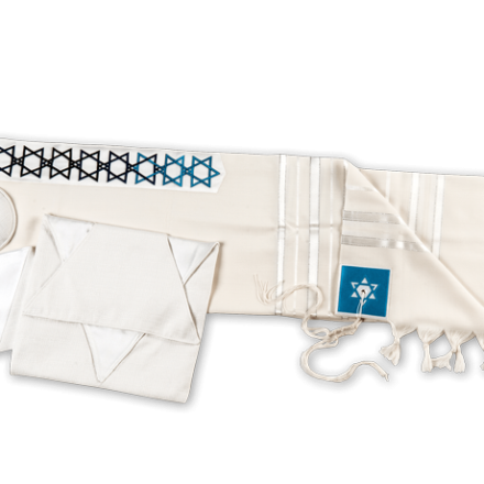 Blue Light Blue Star of David Tallit