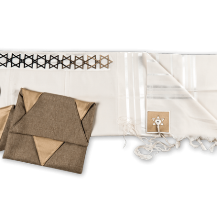 Talit Estrella de David azul – plateado.