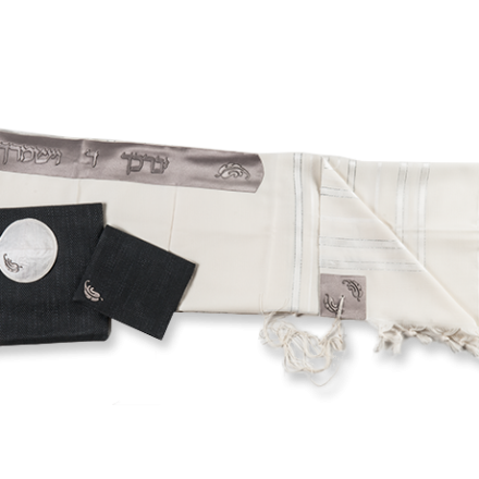 Talit color ahumado con verso (Pasuk)