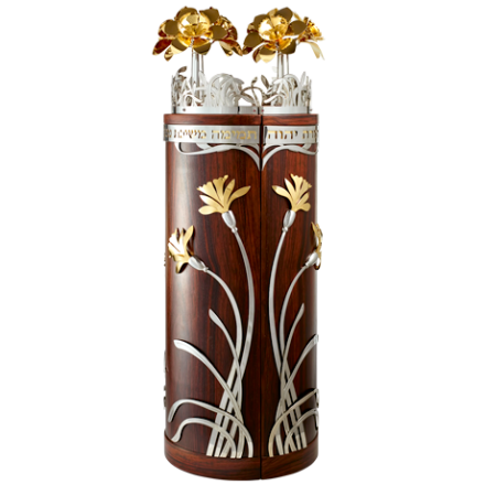 Estuche para Torah de metal y madera