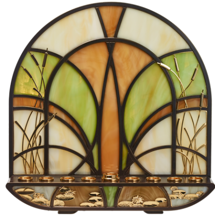 חנוכיית ויטראז' ציפוי פטינה